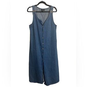 Denim Button-Down Sleeveless Dress